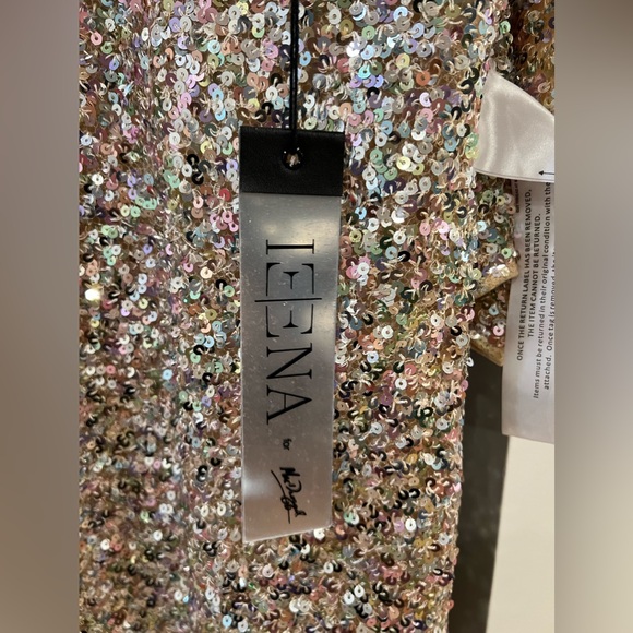 NEW with tags - IEENA for Mac Duggal short nude sequin party dress #26449 - Picture 4 of 10